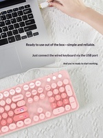 MOFii SWEET Retro Typewriter Shape 104 Key USB Plug and Play Multimedia Keys Ergonomic Windows Office Desktop Wired Keyboard.