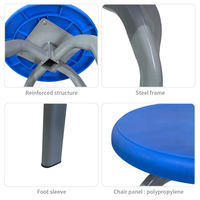 Tabouret de laboratoire ergonomique robuste en acier avec assise en polypropylène pour mobilier de salle de classe et de laboratoire - Vente en gros