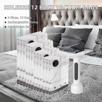 KOLERRE Lot de 12 sacs de rangement sous vide électriques rechargeables pour voyage, 4 tailles, en PA+PE, pour économiser de l'espace, sacs de rangement pour bagages et valises