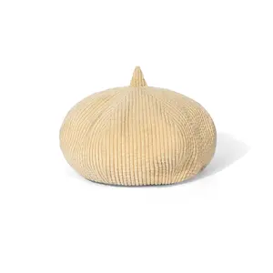 Painter Pumpkin Mushroom Thickened Warm Hat Winter Corduroy Artist Knitted British Berets Beanie Hat
