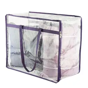 Space Saver Heavy-Duty Storage Tote 6-Pack Oversized Moving Bags with Reinforced Handles for Clothes Moving Supplies