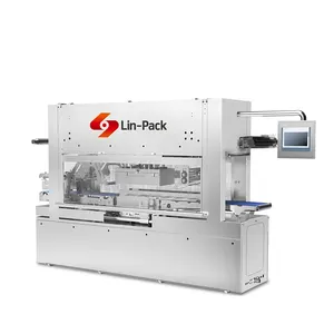 Linpack automatic food tray sealing machine with conveyorbelt