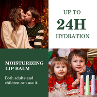 MOOYAM Bálsamo Labial Hidratante Rojo Diseño de Navidad Sabores de Uva de Fresa Nutritivo Labio Seco Nutritivo para Piel Múltiple