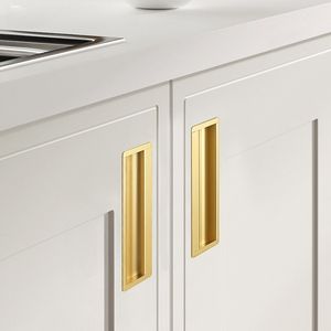 Tirador de puerta de armario de aleación de aluminio negro minimalista moderno directo de fábrica tirador de cajón extendido - Product Image 6