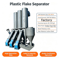 Machine de séparation des impuretés légères en flocons à haute efficacité, équipement de tri des plastiques par air