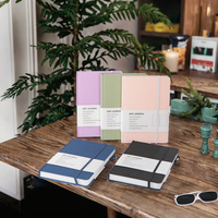 BOYI WN2303-6 Carnet de notes A5 à couverture rigide personnalisée, 80 feuilles, en tissu de lin simple, pour bureau et cadeau