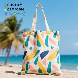 Bolsa de Lona de Algodón Grande para Playa, Compras, Ligera, Duradera, Moderna, Juvenil, para Mujer, con Patrón Abstracto - Product Image 1