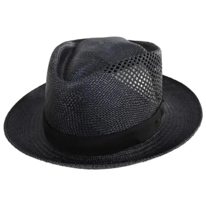 Unisex Toquilla Straw Panama <b>Hat</b> With Brown Ribbon <b>Band</b> Wide Brim Outdoor Sun Protection Adult Size 56-58CM - Product Image 2