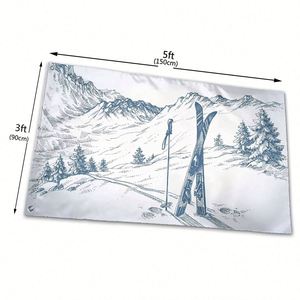 ธงปาร์ตี้งานฉลองครบรอบธีมสกี สีสันสดใส ขนาด 3x5 ฟุต สำหรับตกแต่งงานอีเว้นท์ทั้งในร่มและกลางแจ้ง พิมพ์ด้วยระบบดิจิทัล - Product Image 3