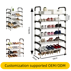 Five Layer Multi-layer Iron Art Space-saving Assembly <strong>Metal</strong> <strong>Shoe</strong> <strong>Rack</strong> for Dormitory Storage - Product Image 1