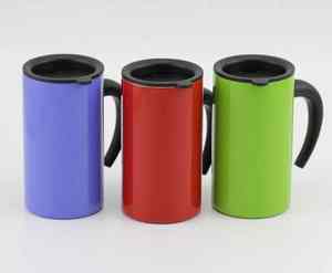 Mug à café en acier inoxydable, design moderne, double paroi, isotherme, anti-fuite, taille fine, cadeau d'affaires, direct usine - Product Image 1