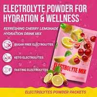 AegleWell Bubuk Elektrolit Rasa Lemonade Ceri 30 Sachet Ramah Keto untuk Pemeliharaan Puasa Minuman Hidrasi