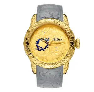 Biden 0129 새로운 시계 브랜드 패션 용 남성용 석영 BIDEN 골드 기계식 시계 남성 절묘한 구호 창조적 인 시계