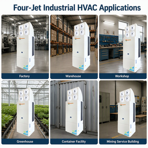 Professional HVAC Manufacturer Four Circular Jet Cooling System for Workshop Projects Industrial Air Conditioning Low Investment - Product Image 4