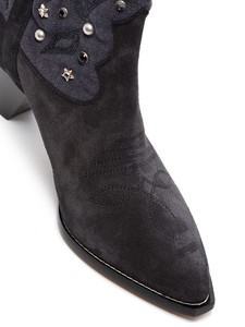 <span class=keywords><strong>Bottes</strong></span> de cow-boy pour femmes sur mesure, grande taille, en cuir suédé, <span class=keywords><strong>mi</strong></span>-<span class=keywords><strong>mollet</strong></span>, style western, hiver, automne, <span class=keywords><strong>bottes</strong></span> tendance augmentant la taille - Product Image 5