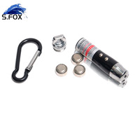 Pointeur laser 3 en 1 Mini lampe torche de poche LED UV porte-clés avec mousqueton