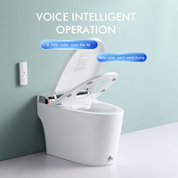 Cuvette de toilette intelligente japonaise moderne tout-en-un en céramique, autonettoyante automatique avec télécommande et commande vocale pour salle de bain