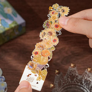 Famoso segnalibri pittura a olio squisito smalto morbido segnalibro in metallo cavo dorato Vintage segnalibro per regali Souvenir - Product Image 2