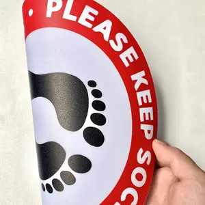 סיטונאי Restickable Safefy סימן רצפה חברתי התרחקות ויניל רצפת מדבקות טביעת רגל מדבקות