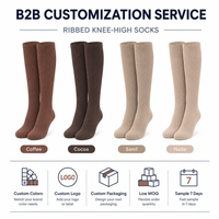 Chaussettes hautes côtelées personnalisées pour femmes, 4 couleurs, douces, extensibles, style décontracté, OEM ODM, vente en gros, automne hiver