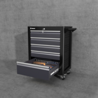 Chariot à outils roulant à 5 tiroirs, grande capacité, armoire à outils mobile en métal, glissières à roulement à billes lisses, personnalisable OEM pour garage