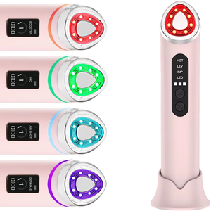 Masseur facial à 7 LED, appareil multifonctionnel pour le soin des yeux, rajeunissement de la peau, appareil de beauté pour usage domestique - Product Image 1