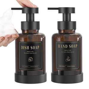 Custom <strong>Glass</strong> Hand <strong>Soap</strong> <strong>Dispenser</strong> Hand Lotion Pump Bottle <strong>Dispensers</strong> <strong>Glass</strong> <strong>Brown</strong> and Black Lotion <strong>Dispenser</strong> - Product Image 1