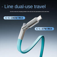 Cable de Carga Rápida 2 en 1 de Aleación de Zinc de Alta Velocidad, 240W, Cable de Datos PD de Silicona Líquida, Tipo C, USB, para Teléfono Móvil y Tableta