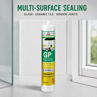 Scellant silicone acétique résistant aux intempéries, durcissement rapide, anti-fongique, permanent, flexible pour l'étanchéité des fenêtres, des portes, du verre et de l'aluminium