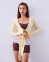 Shorts et soutien-gorge de sport à double taille rayés personnalisés, nouvelle couleur contrastée, respirants, pour la course et le fitness