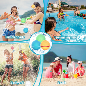 Paquet de 12 ballons à eau réutilisables rechargeables en silicone pour l'été - Product Image 6