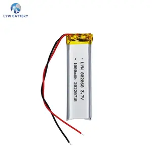 LYW 802068 3.7V 1000mAh polimer lityum pil yumuşak paketi şarj edilebilir pil tüketici elektroniği için