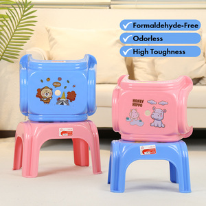 Cartoon Printed Thickened PP Kids Step <b>Stool</b> Household Heavy-Duty Stackable <b>Stool</b> with Anti-Slip Foot Pads & Smooth Round Edges - Product Image 1