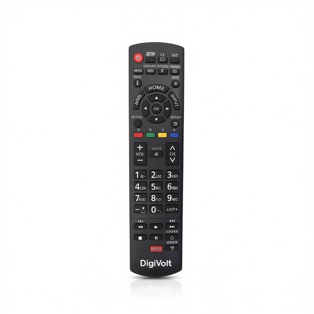 DigiVolt Fixed Code Plastic Universal Remote Control Compatible with Panasonic TVs LED 4K LCD Plasma No Installation Required