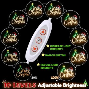 Merry Christmas LED Neon Sign Transparent <b>Acrylic</b> <b>Board</b> Indoor Party Club Window Sign Indicator Light Ambient Light 5V - Product Image 3