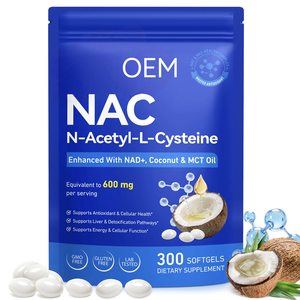 Cápsulas de Gel Suave con N-Acetil L-Cisteína, Aceite MCT de Coco y Nad+ para la Salud Celular y Antioxidante en Adultos - Product Image 1