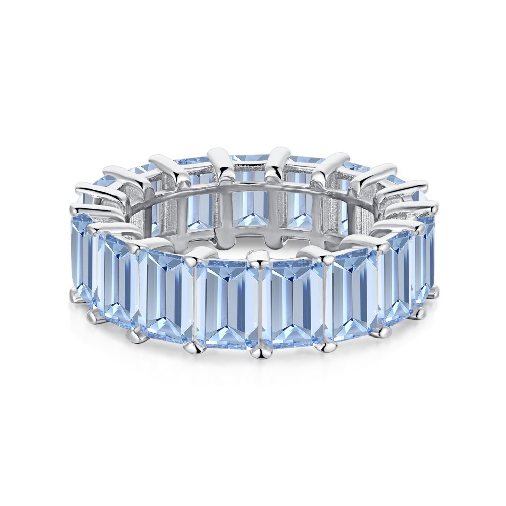 Style 7  4*6mm taille émeraude bleu