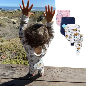 Ropa holesale para niños y niñas, ropa estampada de manga larga