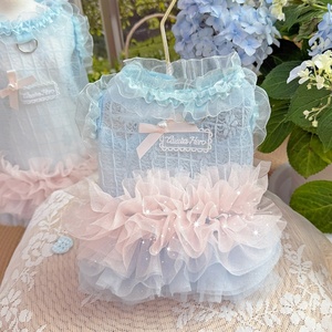 Vestito Estivo di Lusso per Cani con Bretelle, Gonna in Rete Fresca e Paillettes - Abito da Principessa per Animali Domestici - Product Image 2