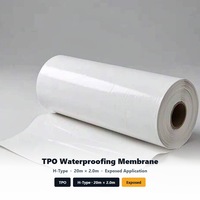 Membrane TPO homogène 1,2/1,5/1,8/2,0 mm sans plastifiant, haute élongation, pour toiture apparente