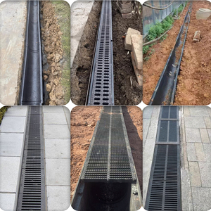 Canal de Drenaje de HDPE, Duradero, en Forma de <span class=keywords><strong>U</strong></span>, Sistema de Drenaje de Zanjas, Larga Vida Útil, Directo de Fábrica, para Carreteras, Jardines y Plazas - Product Image 2