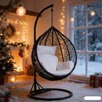 Hamac suspendu et chaise suspendue en rotin, chaise suspendue de cour, chaise œuf en plastique transparent, chaise œuf suspendue d'extérieur, chaise œuf en rotin