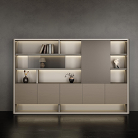Les classeurs de stockage en bois modernes de luxe personnalisables avec portes en verre conviennent aux bureaux à domicile ou aux entrepôts