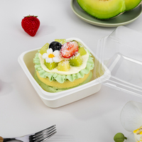 Boîte à Tiramisu avec couvercle transparent carré, emballage personnalisé en plastique PET transparent, boîte d'emballage pour Tiramisu coupé en morceaux, pour aliments