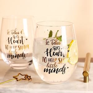<span class=keywords><strong>Tasse</strong></span> transparente en verre à vin rouge <span class=keywords><strong>personnalisée</strong></span> en gros avec lettrage humoristique pour cadeau de retraite d'amitié d'anniversaire - Product Image 2