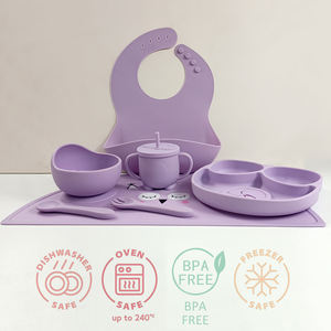 Wholesale Customizable Infant Dinnerware Set Adjustable Size Bebe Babero Easily Clean Non Slip Table Mat Suction Soup <strong>Bowl</strong> - Product Image 2
