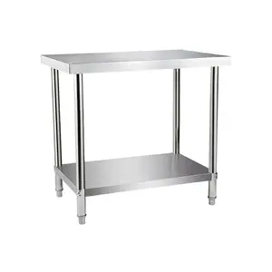 Oem Custom Stainless Steel Third Layer Multi Function Workbench With Adjustable Feet