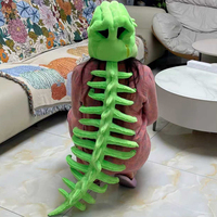 Coiffe en peluche squelette de dinosaure portable 90cm 120cm, style exosquelette, jouet en peluche dinosaure, cadeau unique pour adultes et adolescents
