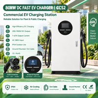 Station de recharge rapide 80 kW CCS2 DC avec équilibrage dynamique de la charge OCPP 1.6J pour hôtels, centres commerciaux, parkings, commerces et sites commerciaux (EVSE)