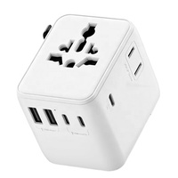 Adaptateur de voyage international compatible avec plusieurs pays, adaptateur de voyage multi-ports à charge rapide 28W